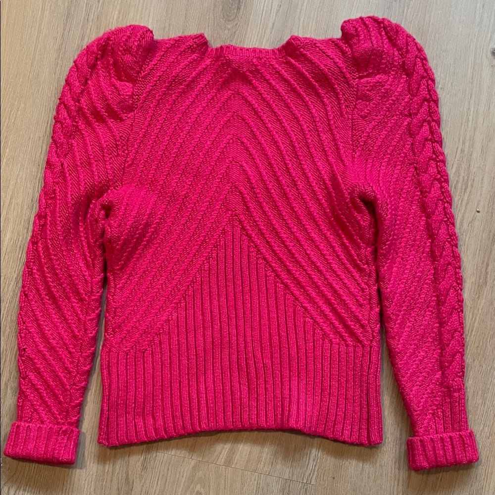 White House Black Market Bright Pink V-Neck Sweater - Picture 8 of 11